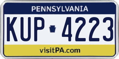 PA license plate KUP4223