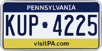 PA license plate KUP4225