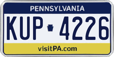 PA license plate KUP4226