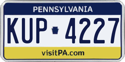 PA license plate KUP4227
