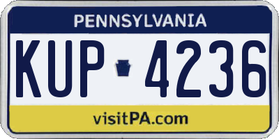 PA license plate KUP4236