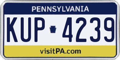 PA license plate KUP4239