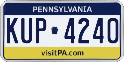 PA license plate KUP4240