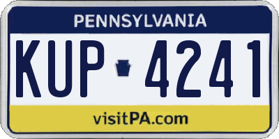 PA license plate KUP4241
