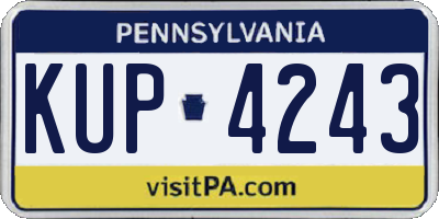PA license plate KUP4243