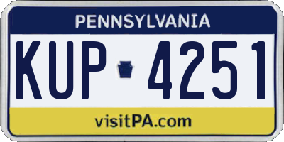 PA license plate KUP4251