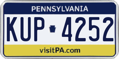 PA license plate KUP4252