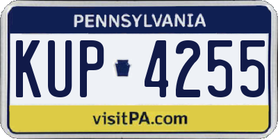 PA license plate KUP4255