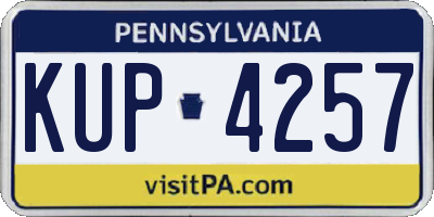 PA license plate KUP4257