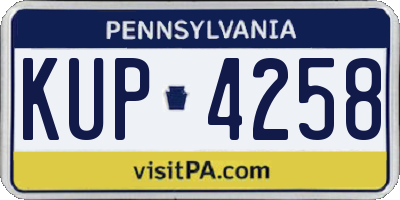 PA license plate KUP4258