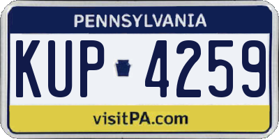 PA license plate KUP4259