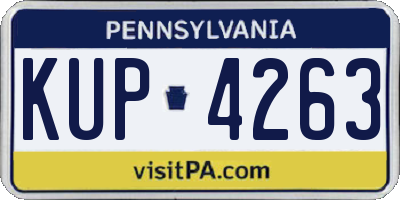 PA license plate KUP4263