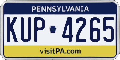 PA license plate KUP4265
