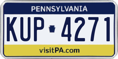 PA license plate KUP4271