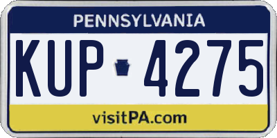 PA license plate KUP4275