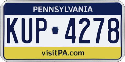 PA license plate KUP4278