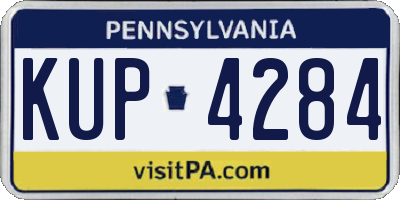 PA license plate KUP4284