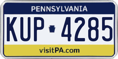 PA license plate KUP4285