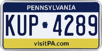 PA license plate KUP4289