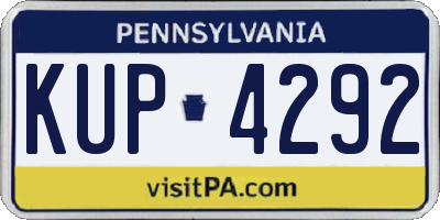 PA license plate KUP4292