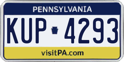 PA license plate KUP4293