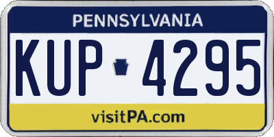 PA license plate KUP4295