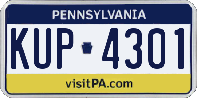 PA license plate KUP4301