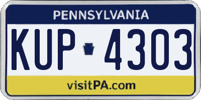 PA license plate KUP4303