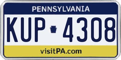 PA license plate KUP4308