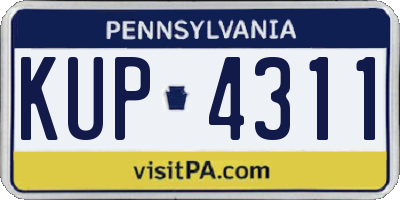 PA license plate KUP4311