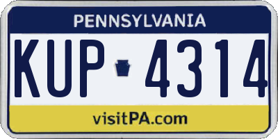 PA license plate KUP4314