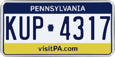 PA license plate KUP4317