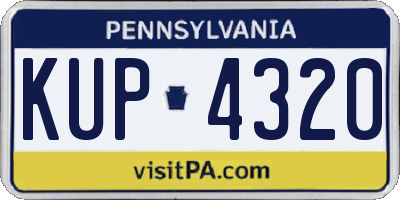 PA license plate KUP4320