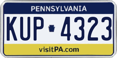 PA license plate KUP4323