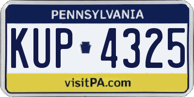 PA license plate KUP4325