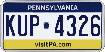 PA license plate KUP4326
