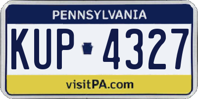 PA license plate KUP4327