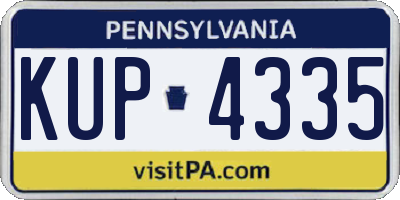 PA license plate KUP4335