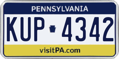 PA license plate KUP4342