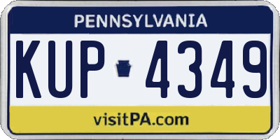 PA license plate KUP4349