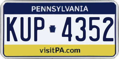PA license plate KUP4352