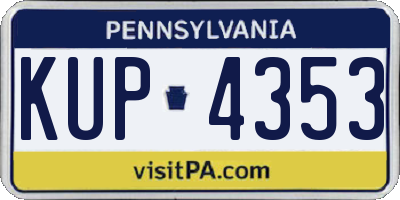 PA license plate KUP4353
