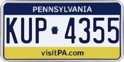 PA license plate KUP4355