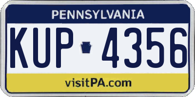PA license plate KUP4356