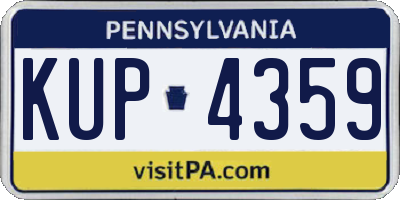 PA license plate KUP4359