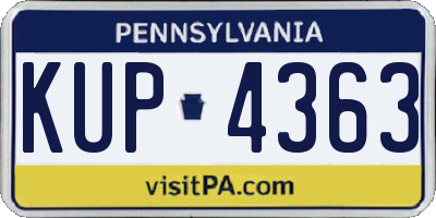 PA license plate KUP4363
