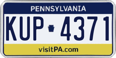 PA license plate KUP4371