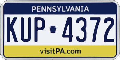 PA license plate KUP4372