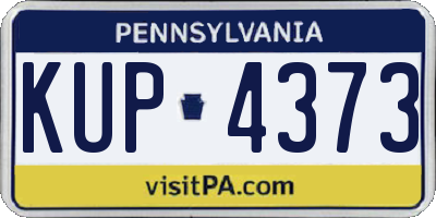 PA license plate KUP4373