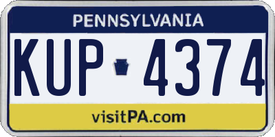 PA license plate KUP4374
